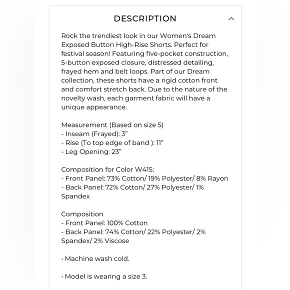 YMI Dream High Rise Button Fly Denim Shorts - Picture 14 of 16